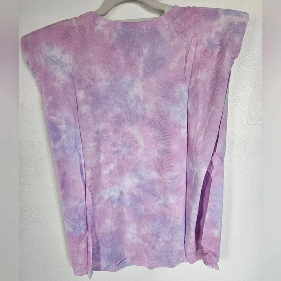 Generation Love revolve lex tie-dye tank top with padded shoulders NWT lilac - Picture 2 of 4